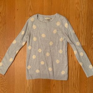 Long Sleeve Polka Dot Blue Sweater